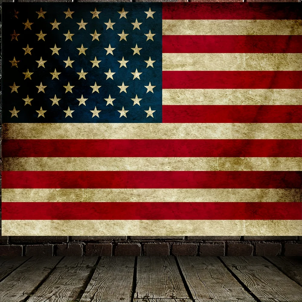 VIKAMA Retro Vintage American Flag Tapestry Living Room Decoration Independence Day Party Patriotic Room Decoration