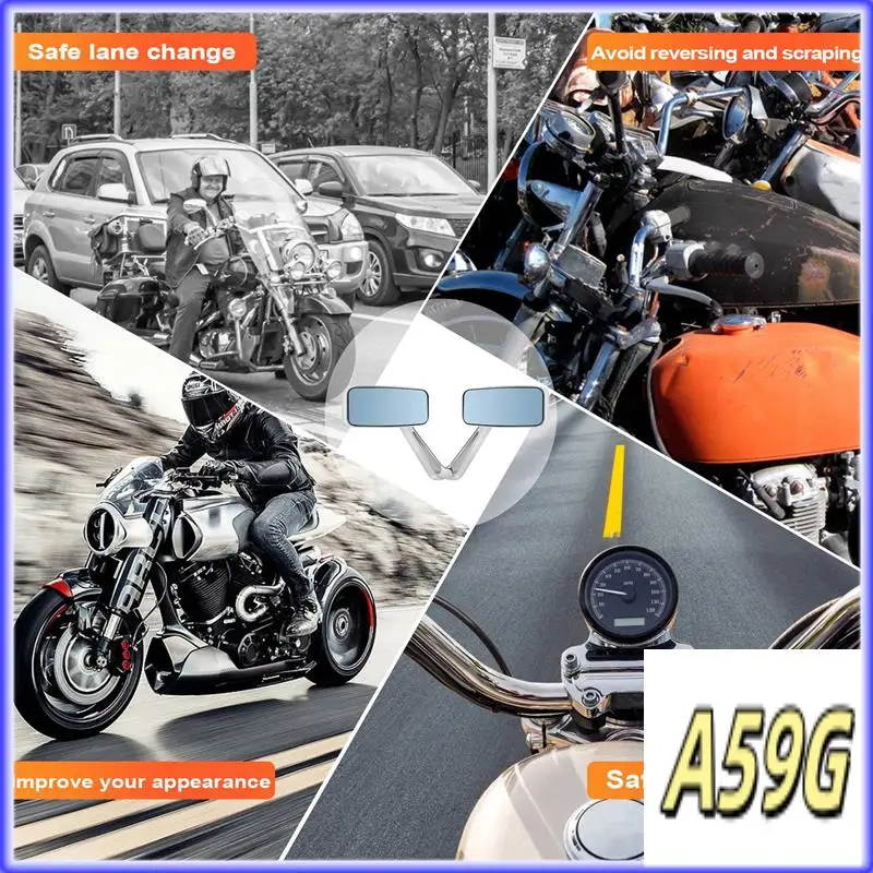 

G9-Motorcycle Rearview Mirrors Chrome 8/10Mm For Honda Suzuki Yamaha