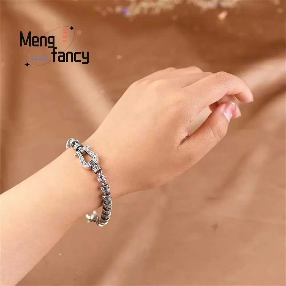 

New Retro Bracelet To Do Old Simple Design Hipster Belt Buckle Fashion Elegant High-grade Luxury Quality Jewelry Holiday Gifts