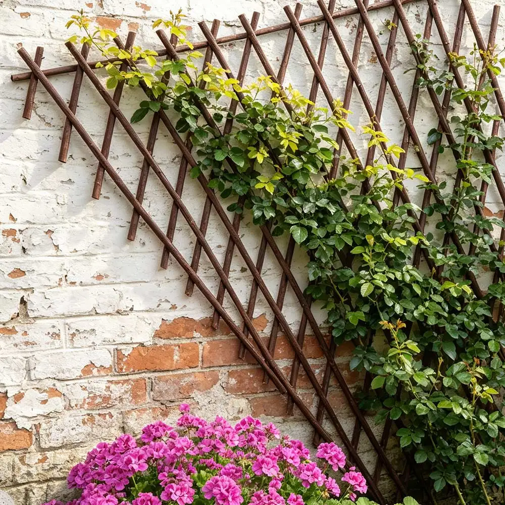 Landscaping Courtyard Decorative Expandable Willow Garden Trellis Fence Lattice Plant Support