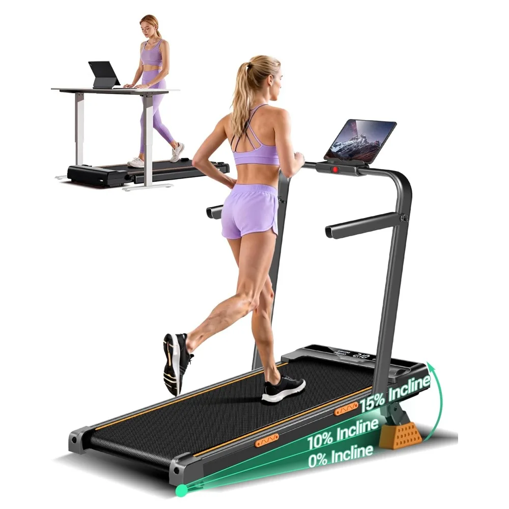 

Walking Pad Treadmill 15% Incline, Under Desk Treadmill for Home & Office, Foldable with Handles & 2.5HP Motor, 330 LBS, Custom