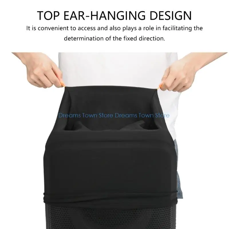 HX6A Washable Speaker Dust Cover Elastics Closures Spandex Fabric Handles Two Mics Storage