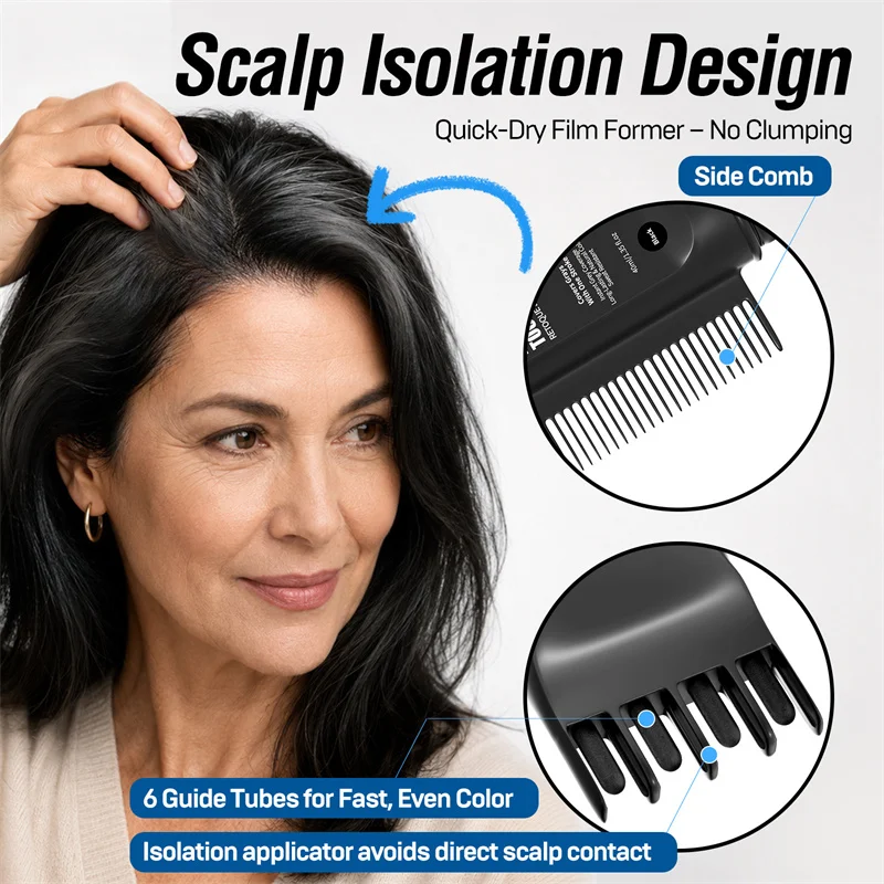 NEW 2in1 Hair Dye Stick With Comb 40ml Waterproof Black Dark Brown Long Lasting Temporary Hair Pen Instantly Covers Gray Hair