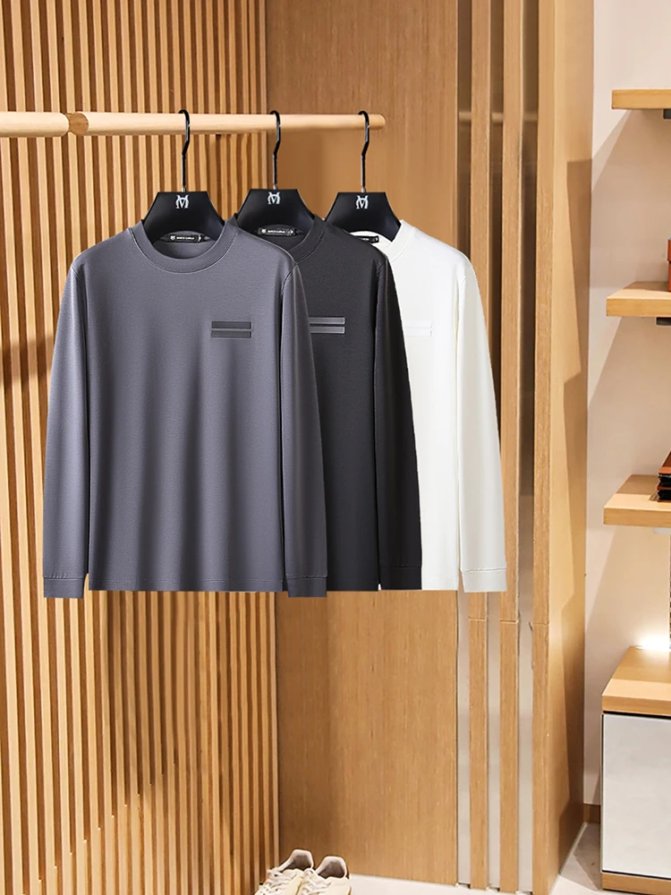 

Faionable Casual Long Sve round Ne Men's T-irt Base Layer irt Luxury Skin Care Pred Glue Chest Chapter