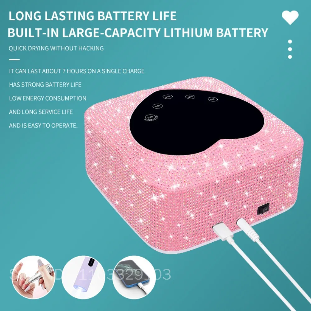 Rechargeable 72W UV LED Nail Lamp For Nails 30LEDS Wireless Gel Polish Curing Lamp With Large Screen Professional Nail Equipment