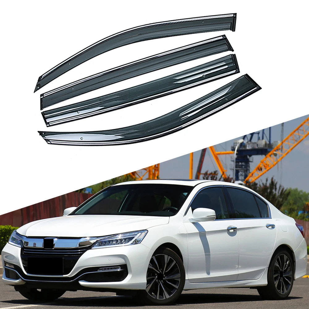 

For HONDA ACCORD 9th Generation 2012-2017 Car Window Sun Rain Shade Visors Shield Shelter Protector Cover Trim Frame Sticker