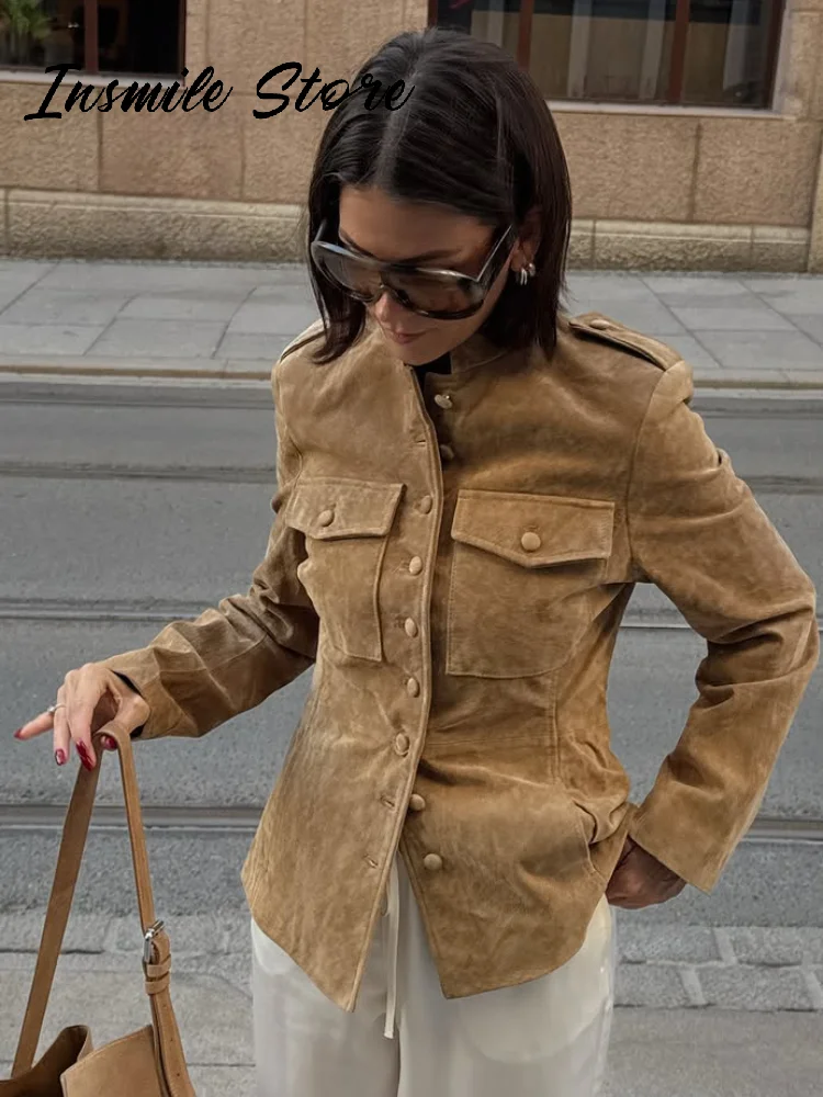 Serafina – Faux Suede Military Jacket 2