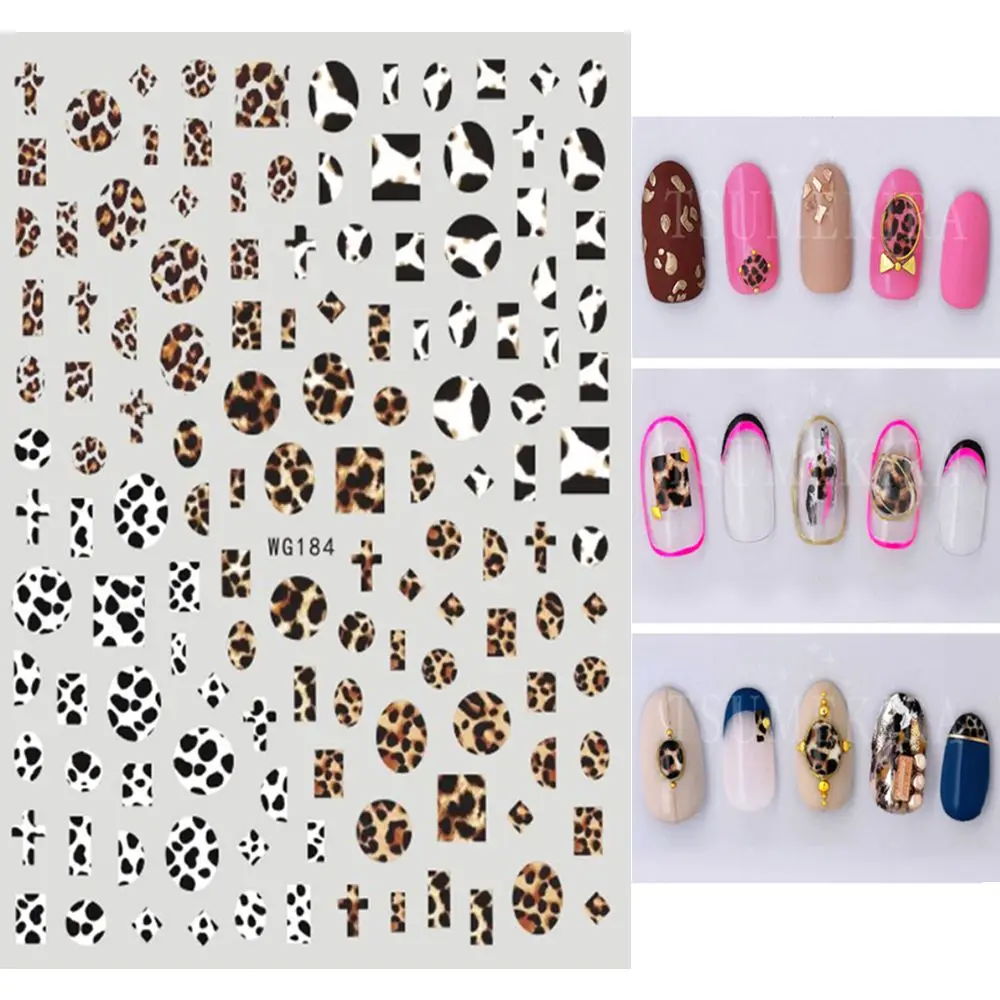 Cartoon Self Adhesive Tiger Leopard Print Manicure Accessories Leopard Nail Stickers 3D Nail Decals DIY Nail Art Decoration