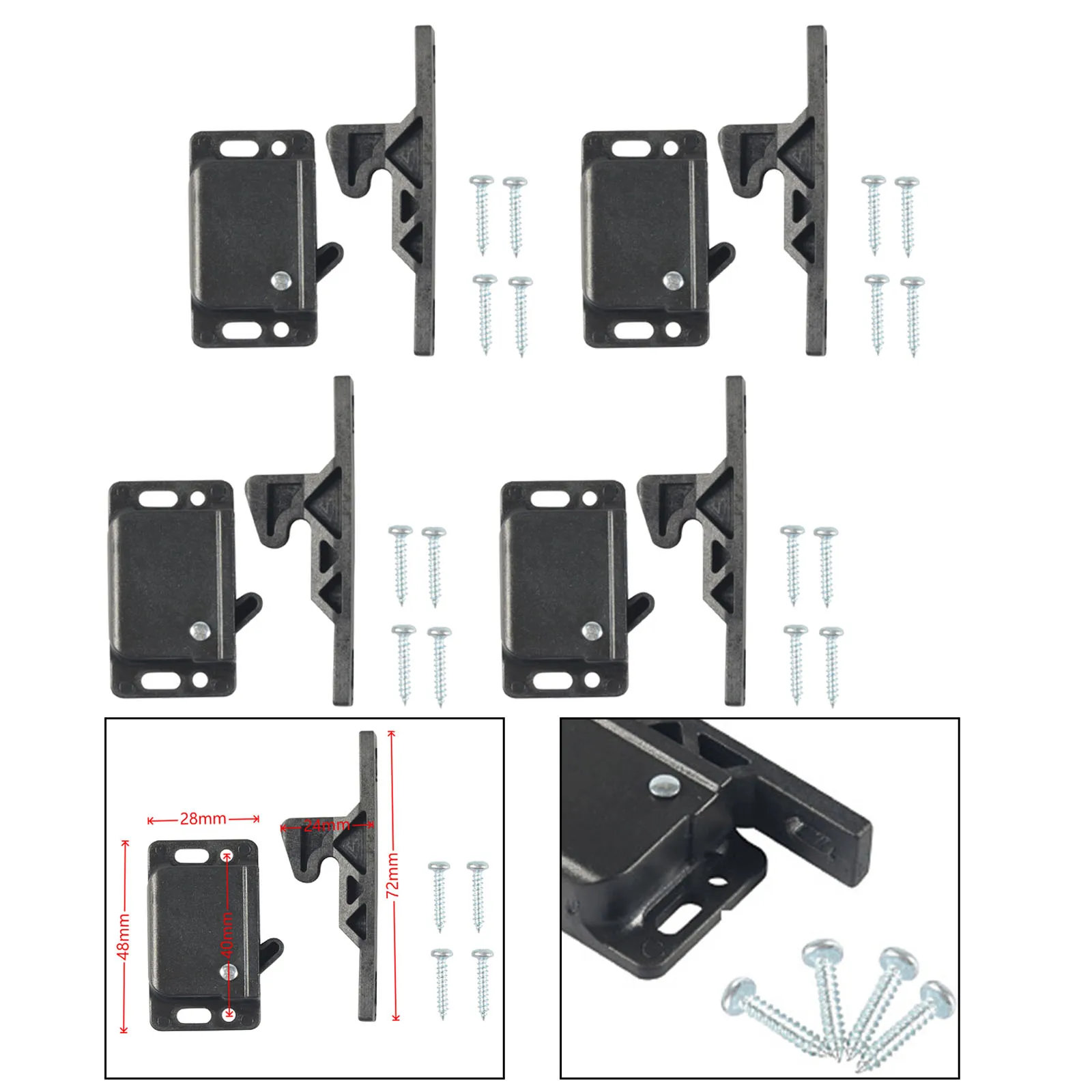 

4Set Universal RV Drawer latches and Catches RV Cabinet Door Replacement Latch for Motorcoach Camper Trailor Boat Motorhome