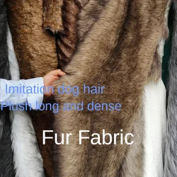 Fur Fabric Plush By The Meter for Coats Clothing Diy Sewing Thickened Fleece Cloth Imitation Dogs Hair Plain Black White Winter