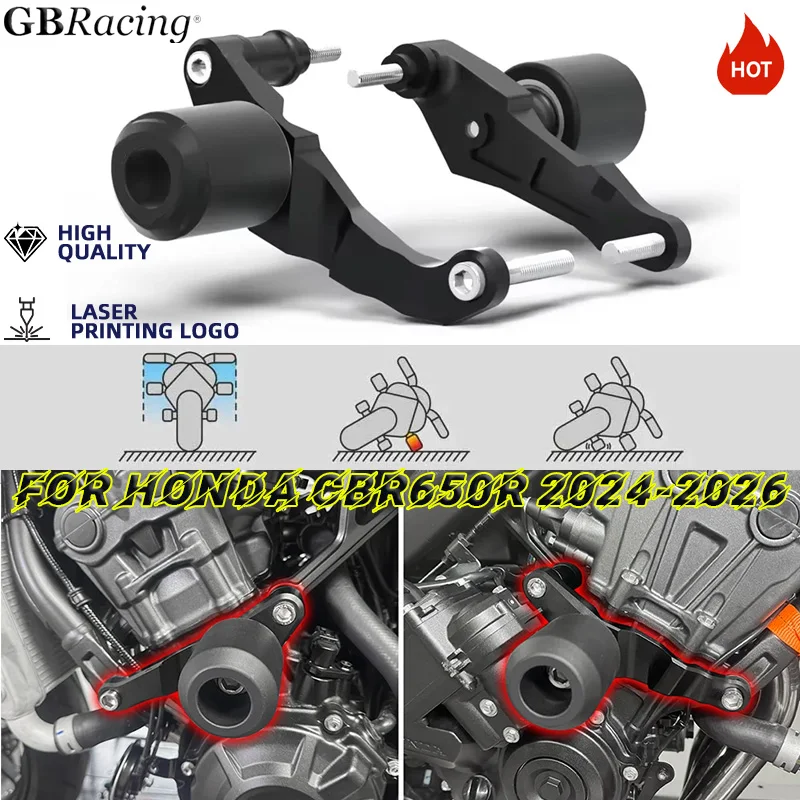 

Защитные слайдеры (краш-пады) для мотоциклов CBR650R CB650R 2024-2026 и CBR650R CB650R 2019-2023 от падений