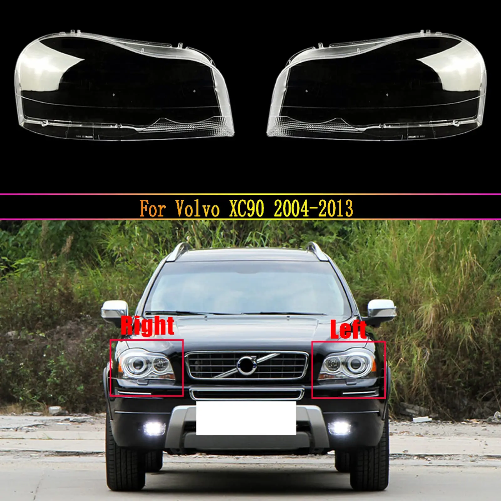 

Крышка объектива фар автомобиля, крышка абажура для Volvo XC90 2004-2013, крышка фары, правая/левая