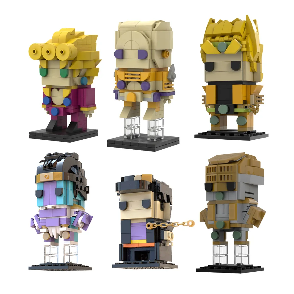 

MOC Cartoon Figures Giorno Giovanna And Gold Experience Building Blocks Kit Cartoon Characters Bricks Toys Children Kids Gifts