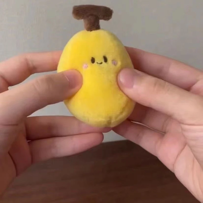 Cute Banana Plush Keychain Toy Cartoon Fruit Stuffed Doll Pendant Car Key Ring Backpack Bag Decor Kid Gift