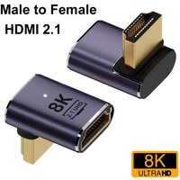 MI 2.1 Cable 90 Degree Up/Down/Left/Right Angle Adapter 48Gpbs 8K60HZ 4K120HZ Male To Female for HDTV Laptop PC Camera Monitor