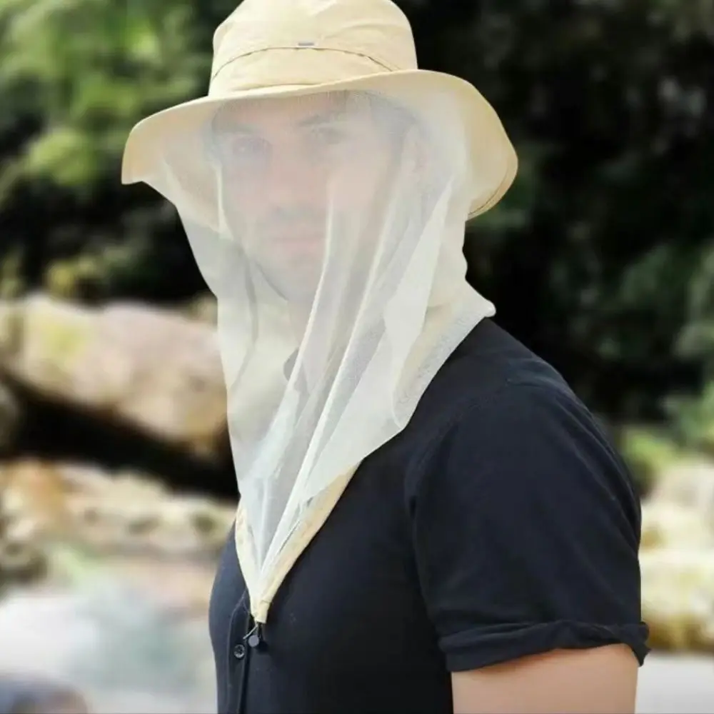 

Anti Mosquito Fishing Sun Hat Breathable UV Protection Anti Mosquito Insect Bucket Hat Mosquito-proof Full Face Protection Net