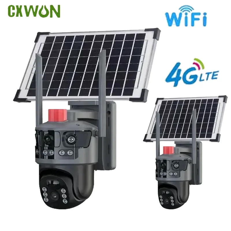 

Wireless Solar Powered Security Camera Light V380 3MP 4G Wifi 3 Screens Outdoor Outdoor IP Cam Dual Screen Surveillance