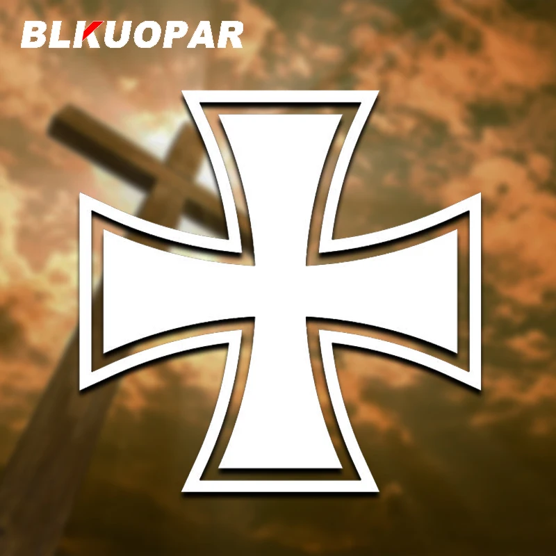 

BLKUOPAR for Iron Cross Car Stickers Creative Sunscreen Occlusion Scratch Decals Waterproof Die Cut Refrigerator Car Accessories