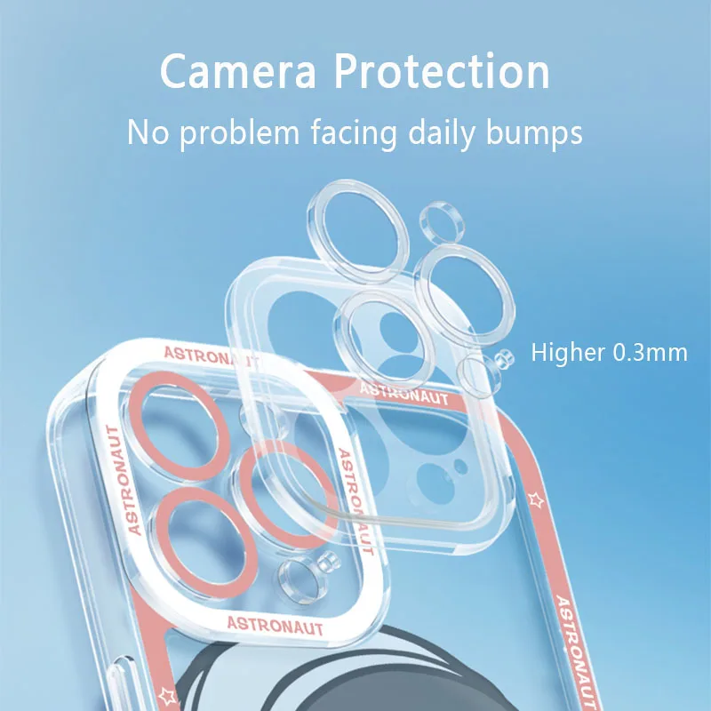 Cute Astronaut Case For Xiaomi Redmi Note 12 4G 5G Turbo 11 Pro Plus 12S 11S 10S 9S 10 8 7 6 9 10C K60 K60E Soft Silicone Cover image 4