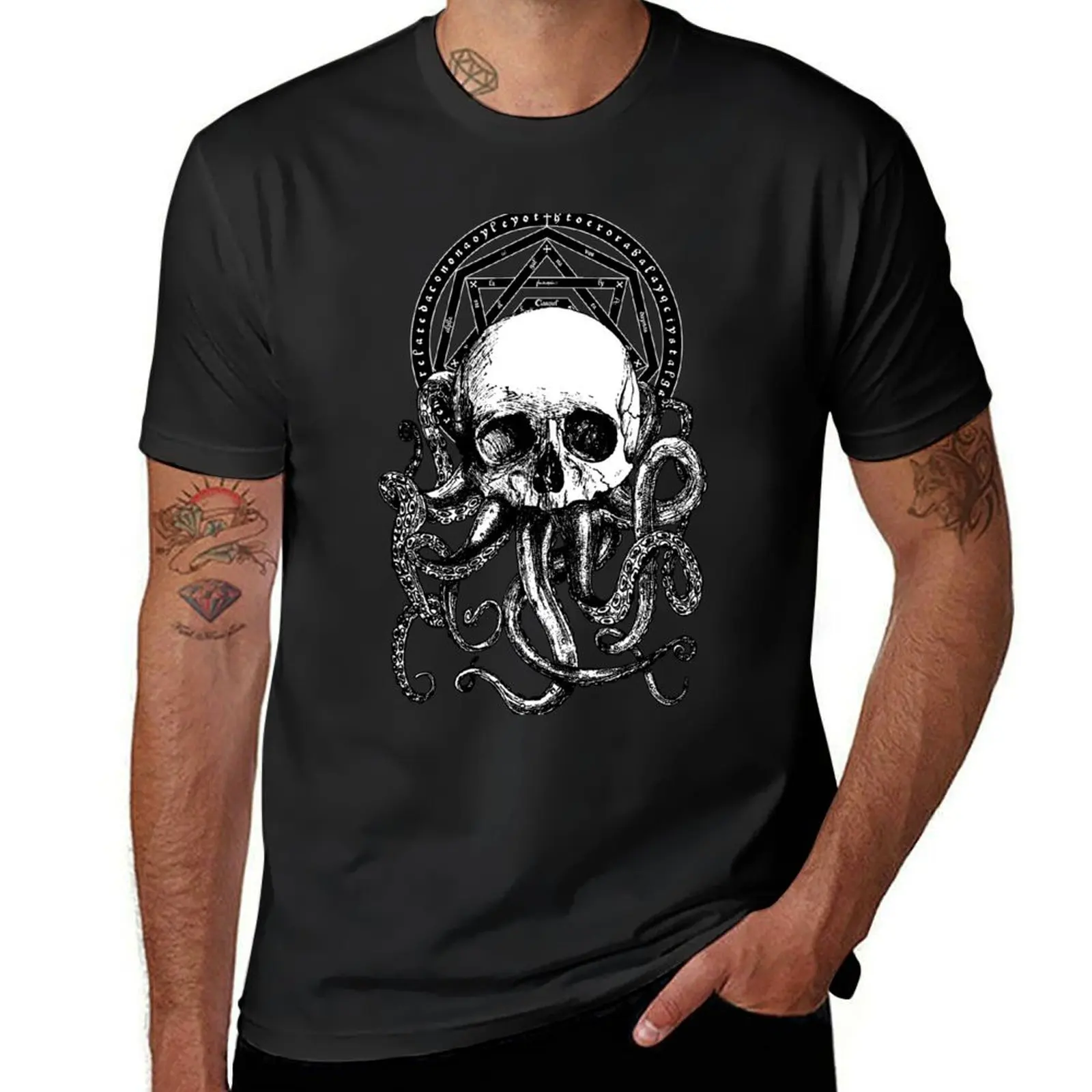 Pieces of Cthulhu T-Shirt graphics oversized summer top hippie clothes mens t shirts