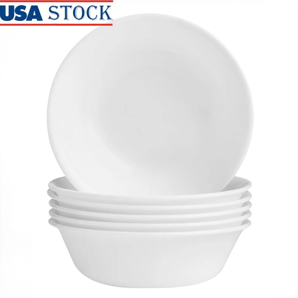 

6-Piece Soup Cereal Bowl Set Lightweight Chip Resistant Triple Layer Glass Dishwasher Microwave Safe Versatile Dining Home