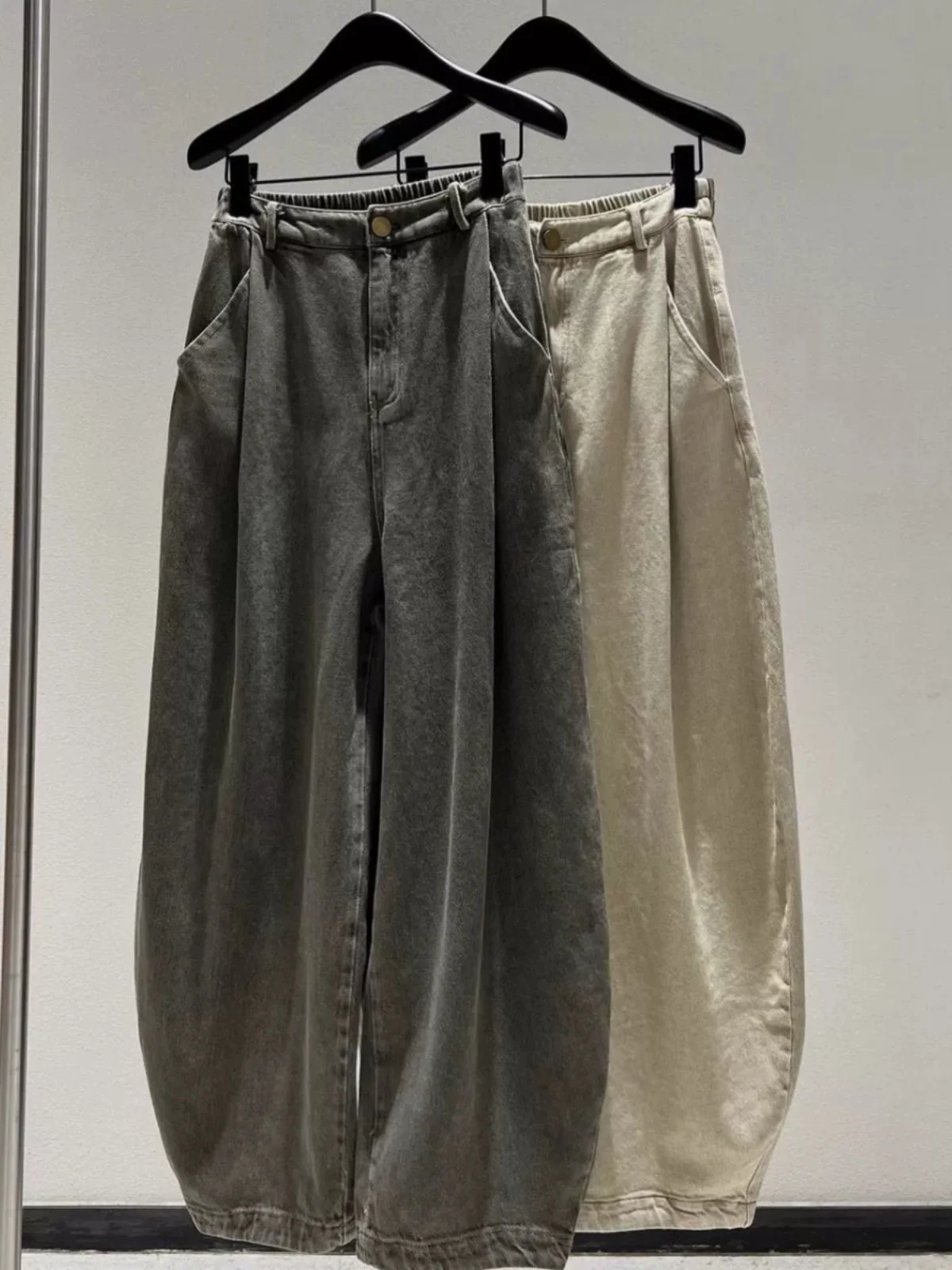 

plus Size 300 Pounds American Style Elastic Waist Straight Leg Jeans Men Women 2026 Spring Autumn Loose Slim Wide Leg Pants