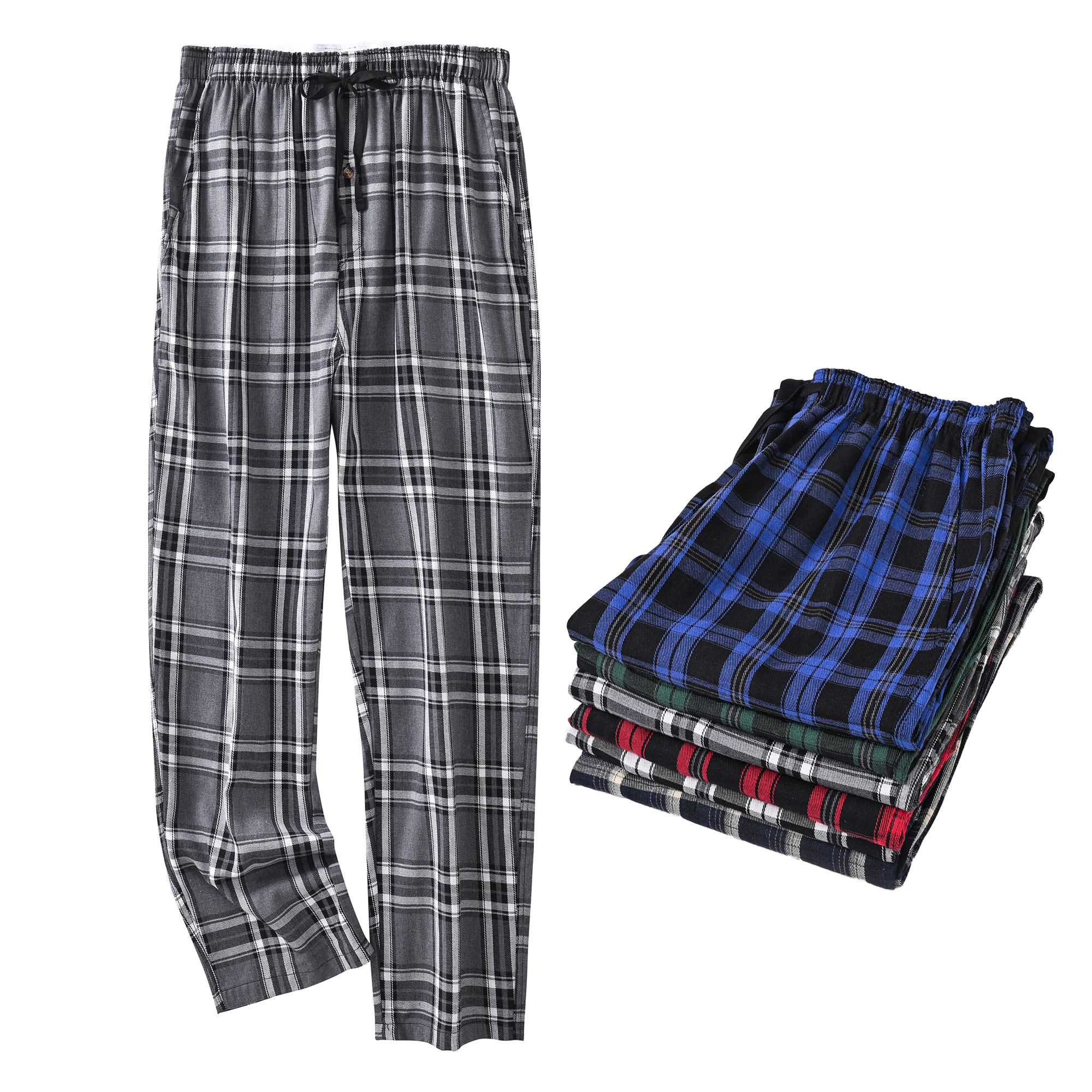 

Men's Plaid Pajama Sleeping Pants, Long Plaid Print Sleepwear Pajama Pants with Stretch Waist Homewear