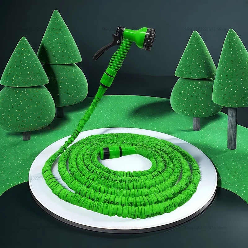 Retractable Magic Hose High-Pressure Car Wash Tool Water Gun Garden Watering Hose Household Car Cleaning and Gardening Accessory