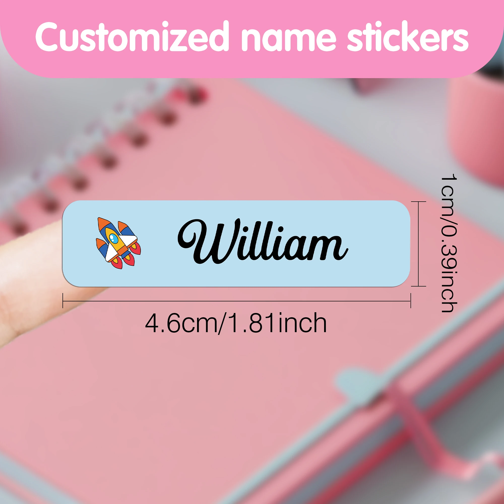 Personalized Name Tags Stickers Custom Space Waterproof Labels Kids Daycare For Wattle Bottles Backpacks School Supplies-Truck image 5
