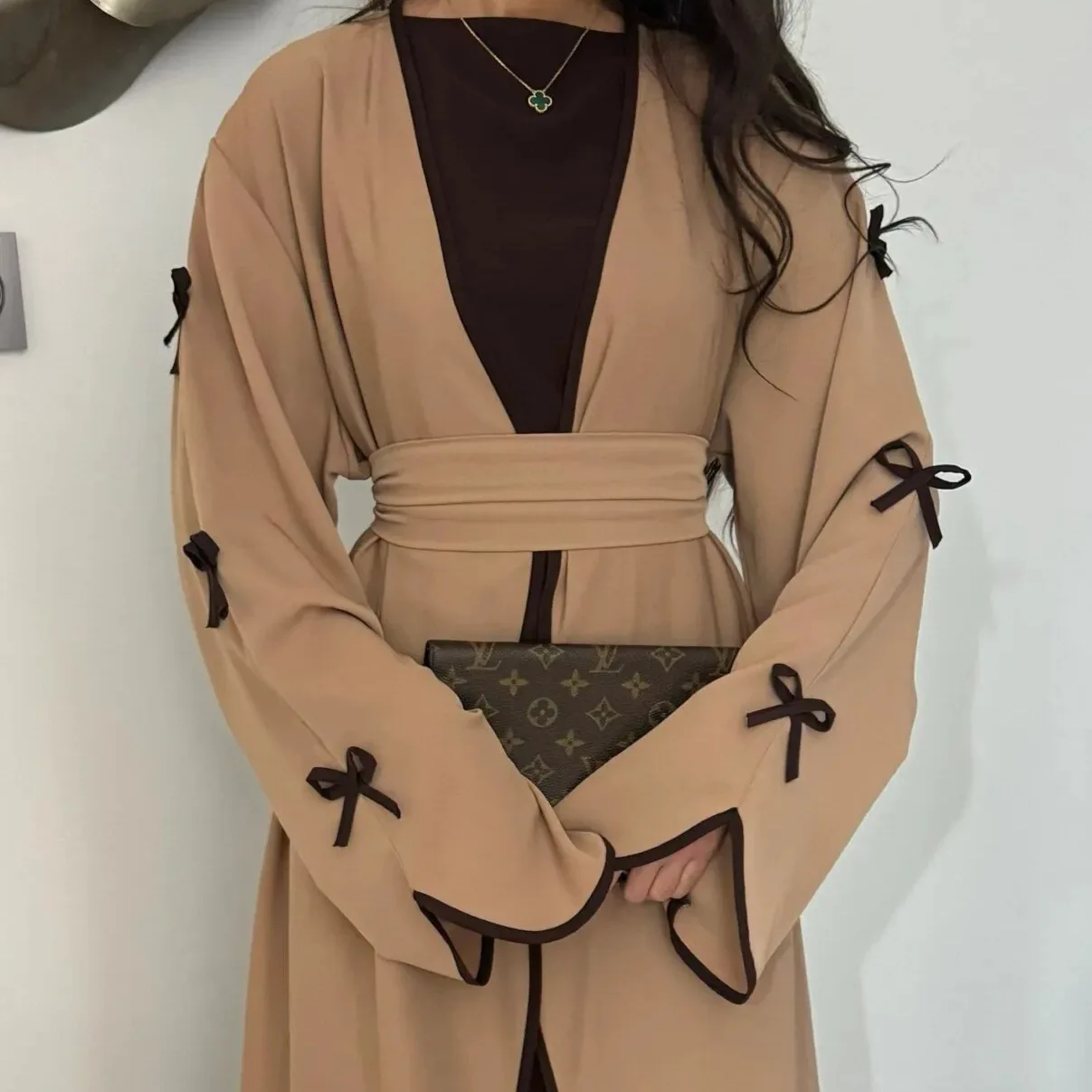 Femmes musulmanes dubaï moyen-orient Robe à nœud Abaya nœud vêtements