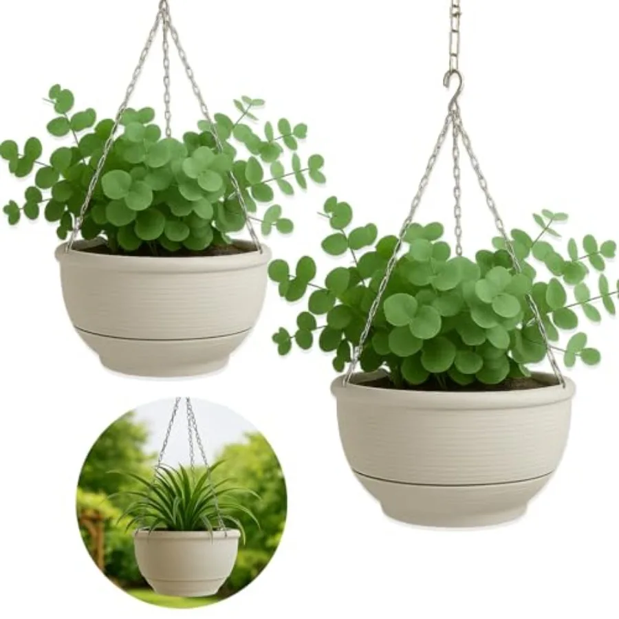 

9-дюймовые самополивные подвесные горшки, 2 упаковки подвесных горшков, самополивные горшки, вешалки для растений, корзины, цветочный горшок со съемным B