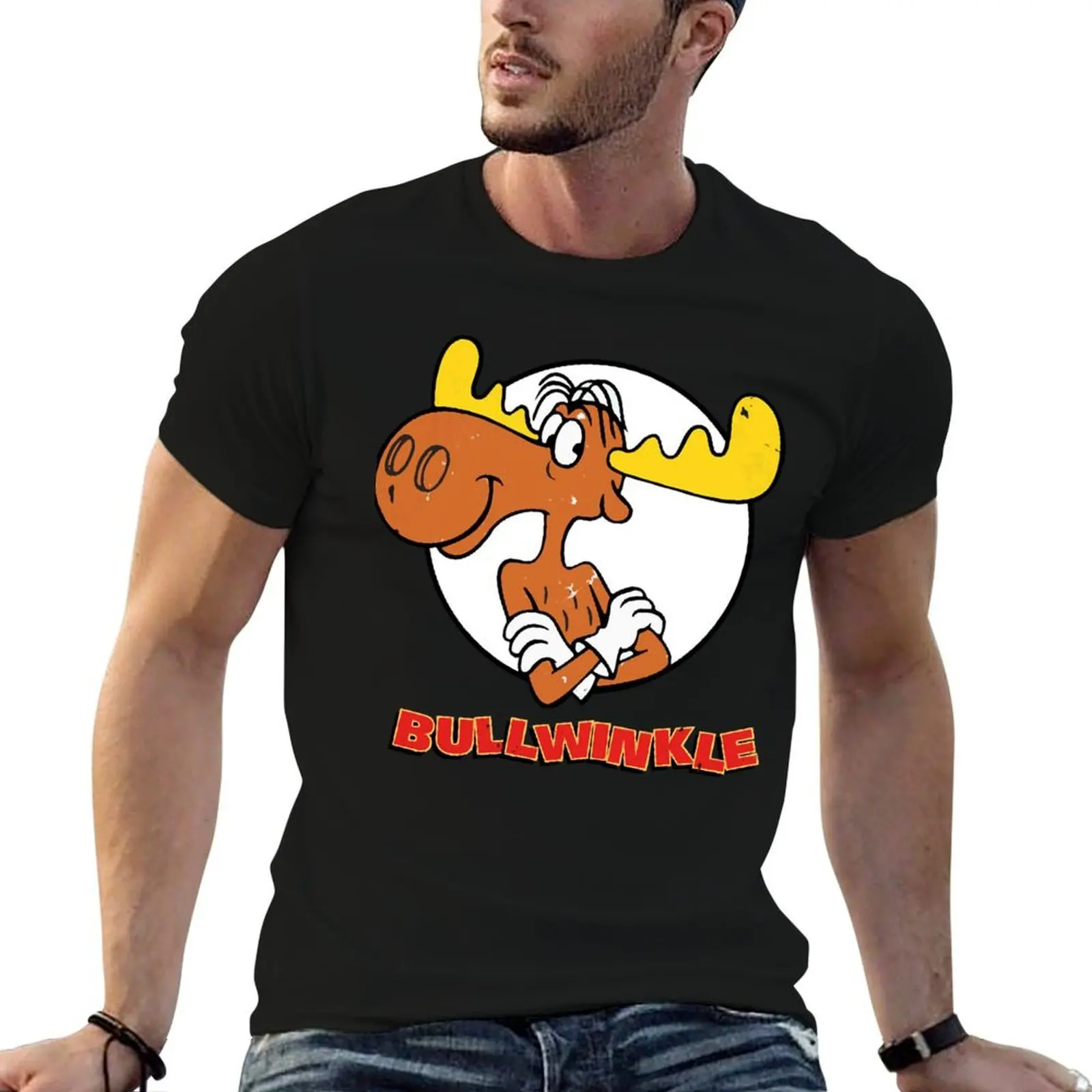 

t Me t shirts t Vintage shirt cotton man T-Shirt Call for Bullwinkle cotton 100% Retro man People pack shirt