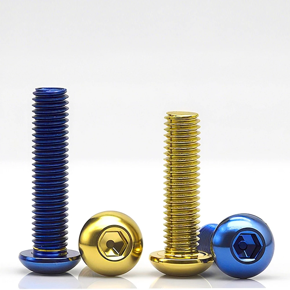 Leijiu M4 M5 M6 M8 ISO7380 Innensechskant-Halbrundkopfschrauben SUS304 Edelstahl Titan Blau- und Goldbeschichtet Inbusschlüsselschrauben – Detail 5