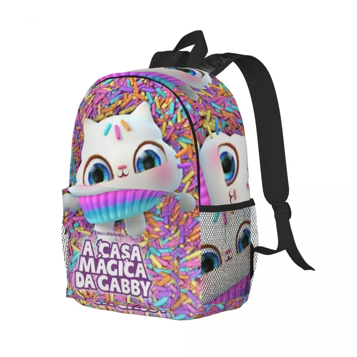 

Cute Gabbys Dollhouse Cartoon Backpack Student Boys Girls BookBag Children School Bag Computer Shoulder Bags for Men Women