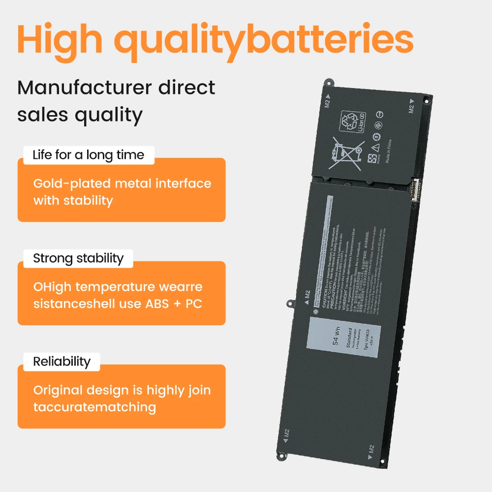 V6W33 G91J0 Laptop Battery For Dell Inspiron15 5310,3511,5510,5410,5415,5518,3510,3515,5418,7415,Latitude3320 3520 3420