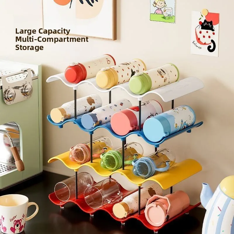 

Multi-Layer Home Use High Aesthetic Value Cup Storage Rack Large Capacity Cup Organizer Insulated Water Bottle Holder