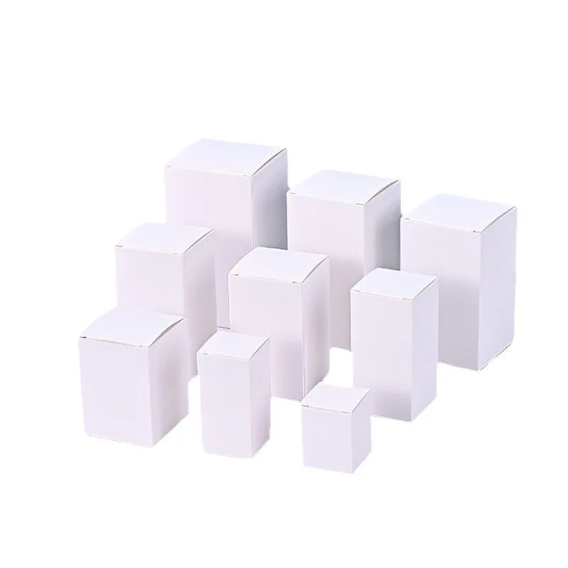 Custom Thickened White Box Universal White Cardboard Box Color Box Corrugated Box Cosmetic Folding Packaging Box Smal