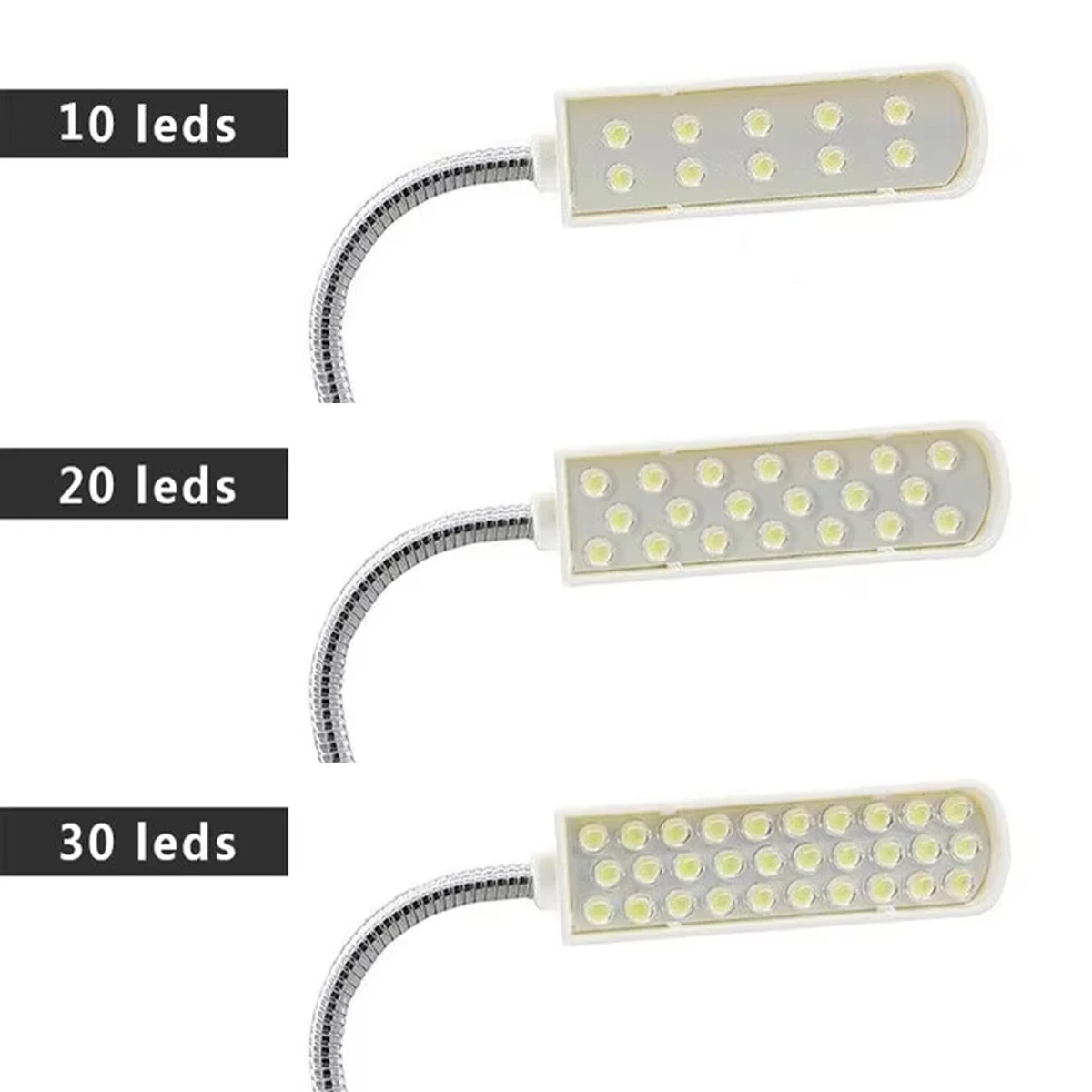 Industrial Led Light 1w 2w 3w Flexible Magnetic Work Light Portable Adsorbed Base Sewing Machine Eu/Us Plug Gooseneck Us Machine