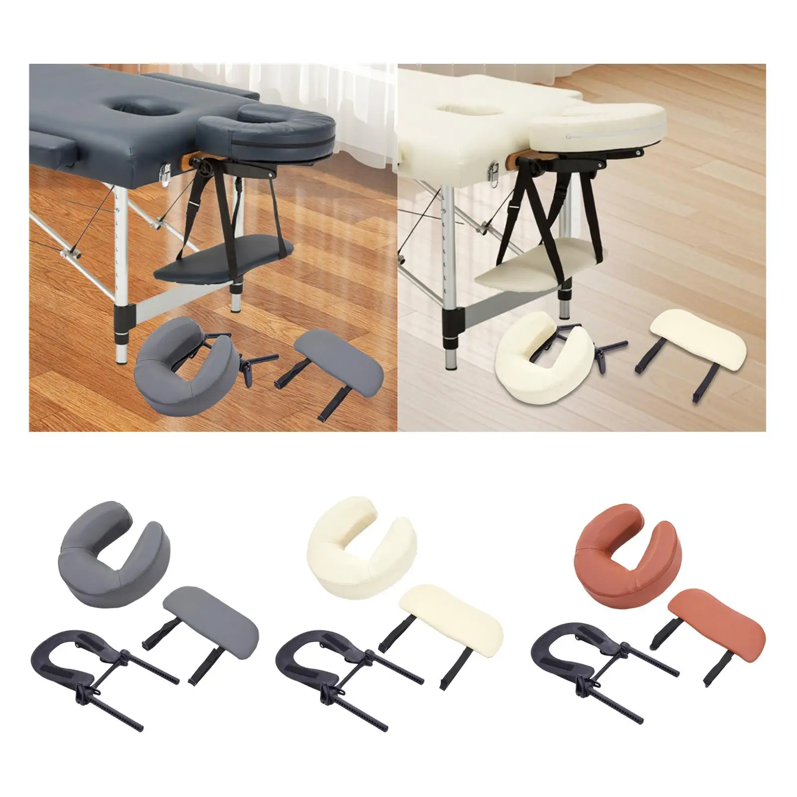 Standard Universal Table Face Cradle Pillow Soft PU Material Adjustable Headrest for Massage Bed Salon