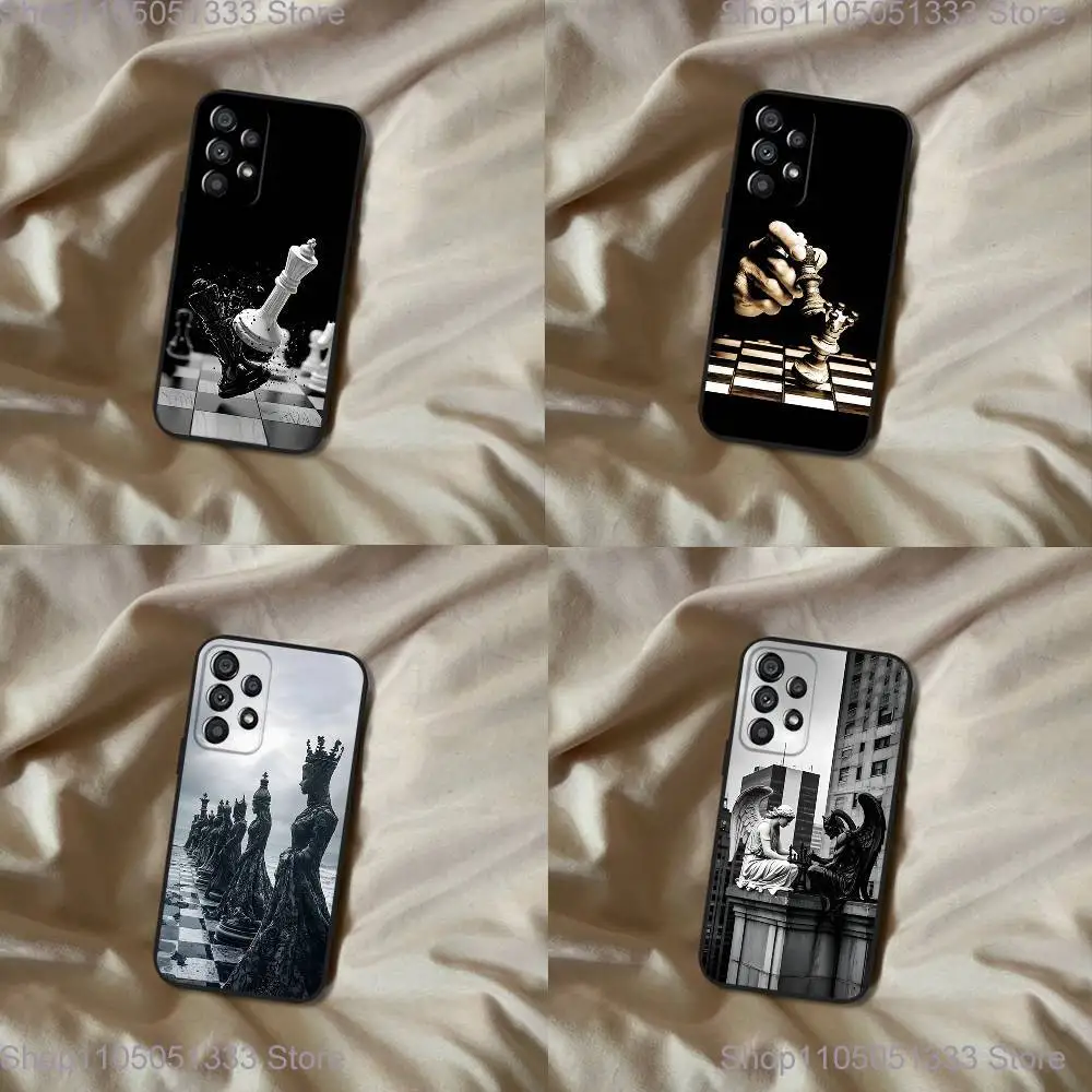 

Chess Phone Case For Samsung Galaxy A20,A21s,A22,A31,A32,A52,A53,A72,73,A80 Soft Black Cover