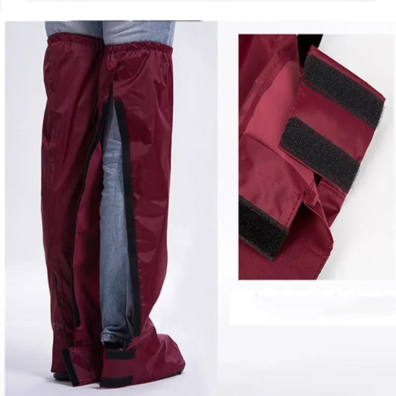 Pantaloni antipioggia impermeabili al ginocchio in PVC uomo donna escursionismo all\'aperto campeggio equitazione pantaloni da Wading impermeabili