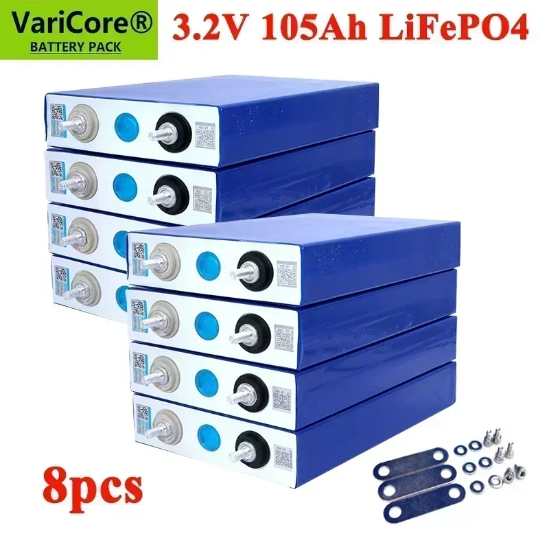 8pcs 3.2v 310Ah 304Ah 280Ah 135Ah 105ah Lifepo4 Battery Lithium Iron Phosphate Solar Cell 12v 24v Off-grid Solar Wind duty-free