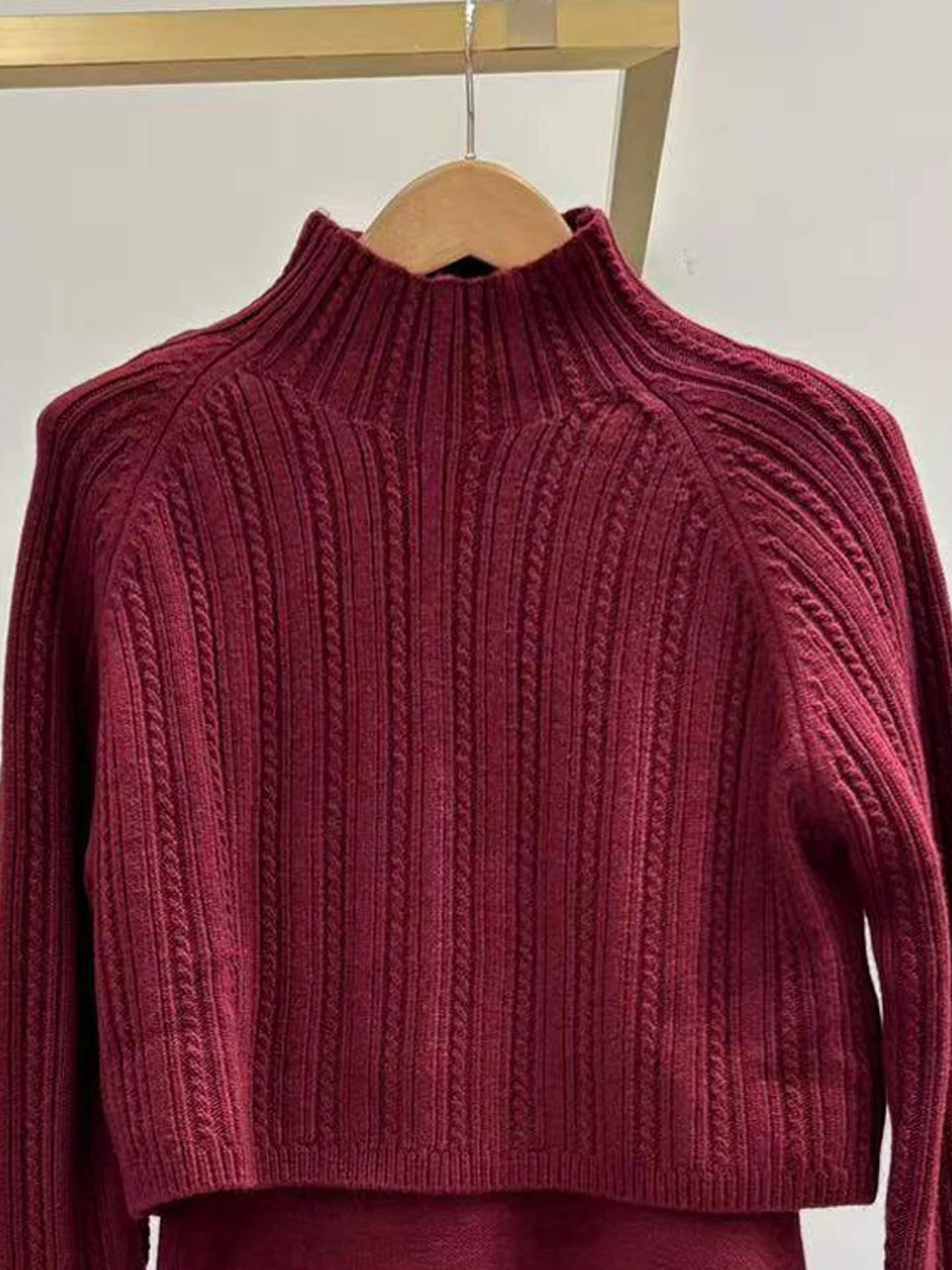 M Home Nan You High End Faion gebreide top voor dames ort Dr-set Hoge kraag Herfstcollectie Comfortabele polyestervezel