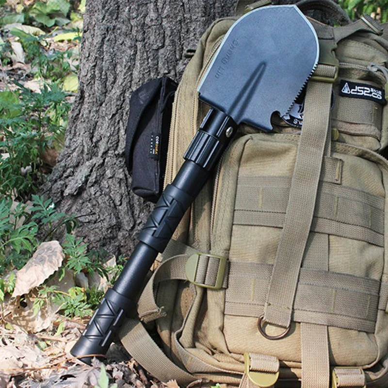 Manganese Steel Folding Shovel Engineer Camping Fishing Outdoor Shovel Garden Spade Multi-function Portable Shovels Hand Tools