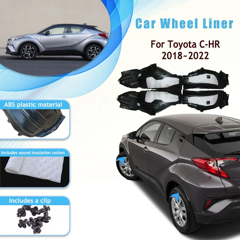 Car Wheel Liner Fender For Toyota C-HR CHR AX10/AX50 2018-2022 ABS/Cotton Left Right Wheel Mudguards Decorative Muds Side Panels