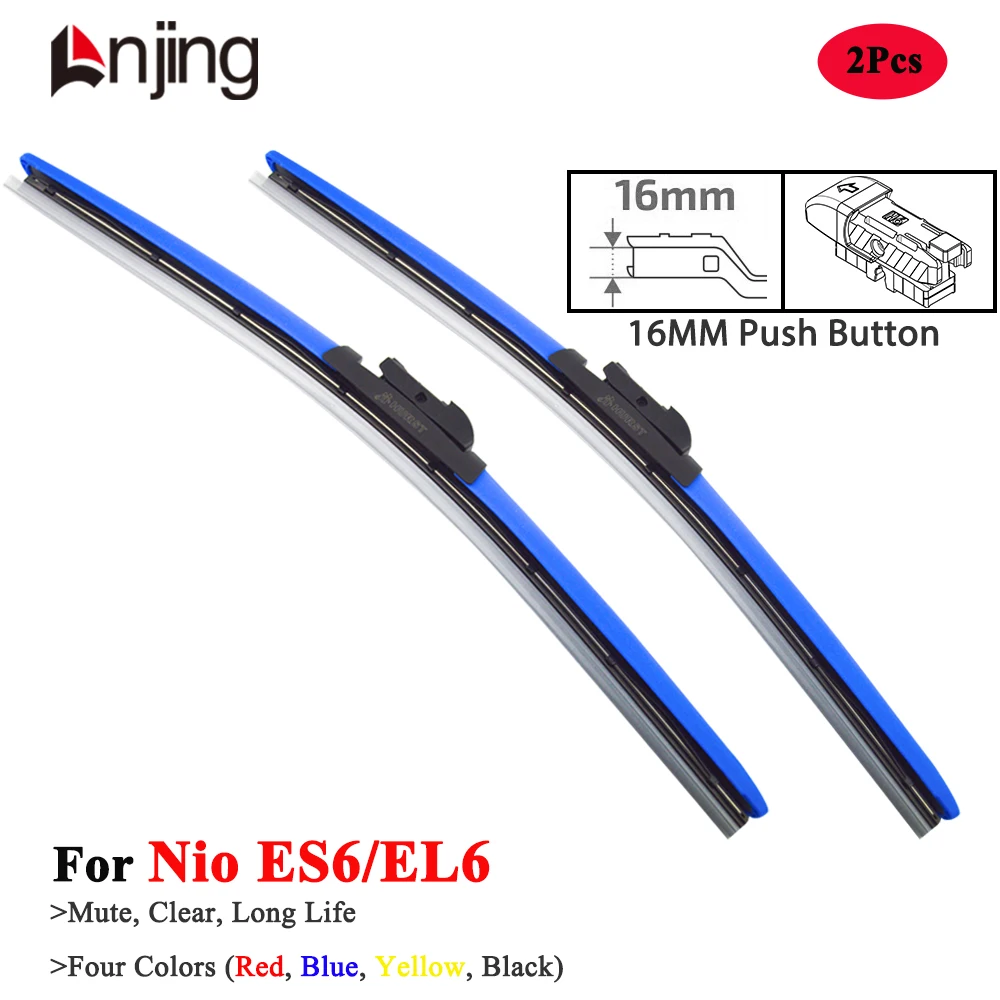 

LNJING Colorful Wiper Blades For Nio ES6 EL6 2019 2020 2022 2023 2024 2025 Car Accessories Red Blue Yellow Window Screen Wipers