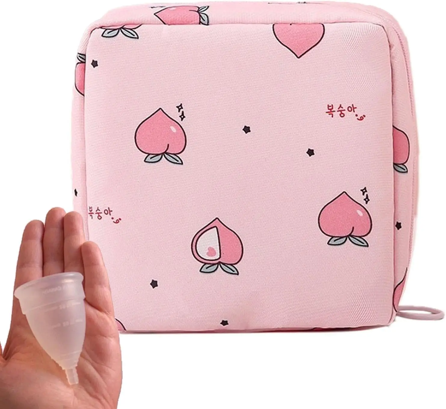 

Sanitary Napkin Storage Bag, Zipper Pouch Portable Organizer for Sanitary Pads Ideal for School Travel Hotel