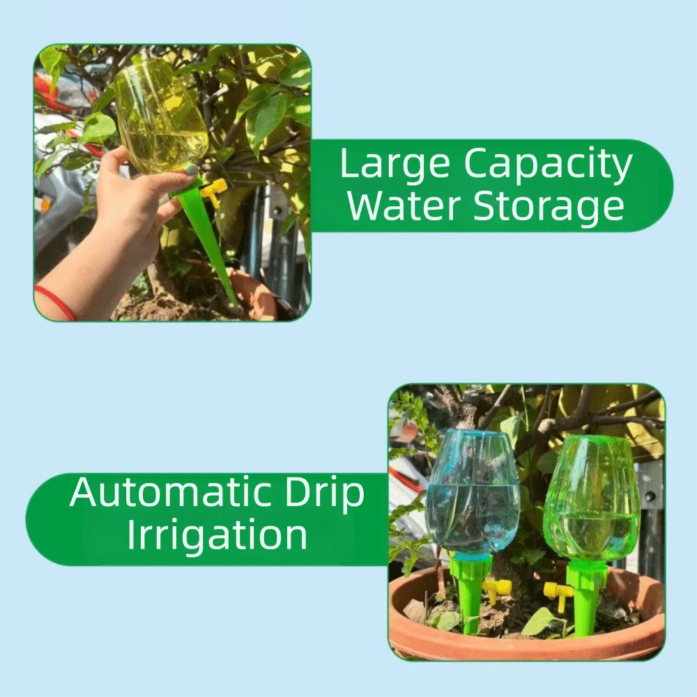 Rose Shape Self Watering Plant Waterer Slow Seepage Long Lasting Plant Watering Spike Large Opening Plastic