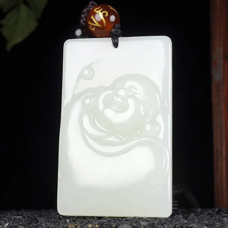 Hotan Maitreya Laughing Buddha Jade Pendant Fashionable And Versatile