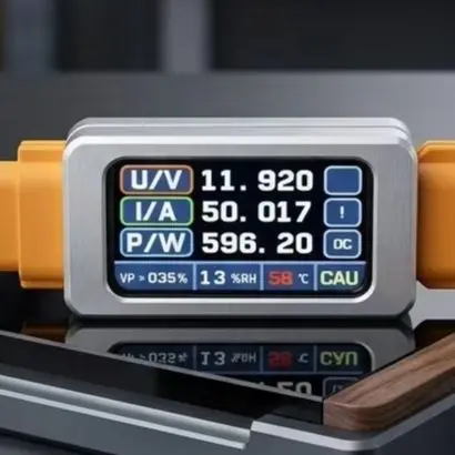 30A Bidirectional Ammeter 6-34V DC Current Voltage Meter With Color Display For XT60 Battery Charge Discharge Tester Tool